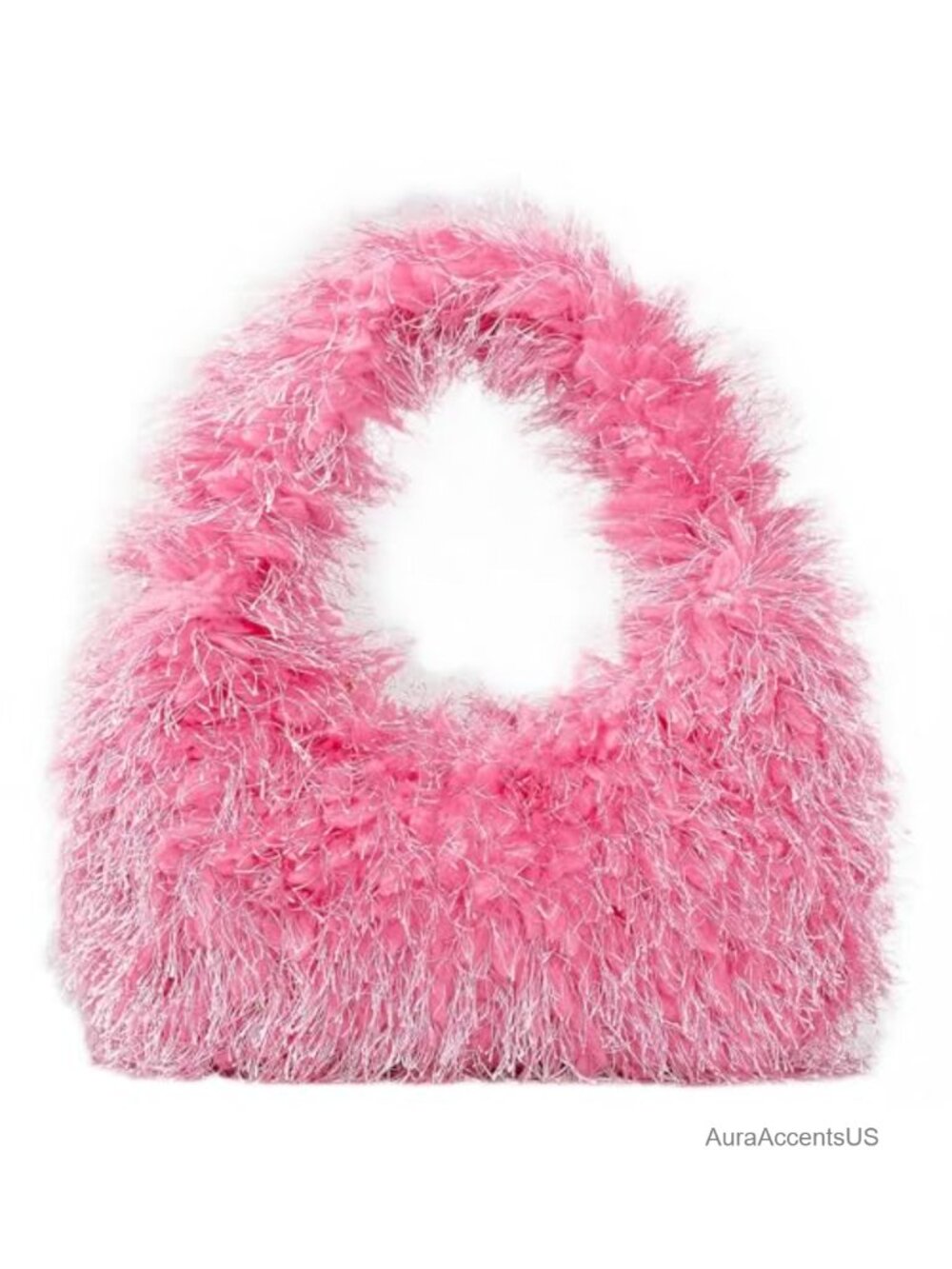 Faux Fur Fluffy Hobo Bag Furry Handbag Purse Fuzzy Tote Shoulder Bag